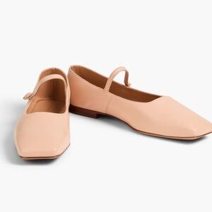 Mansur Gavriel Blush Leather Mary Jane Flats